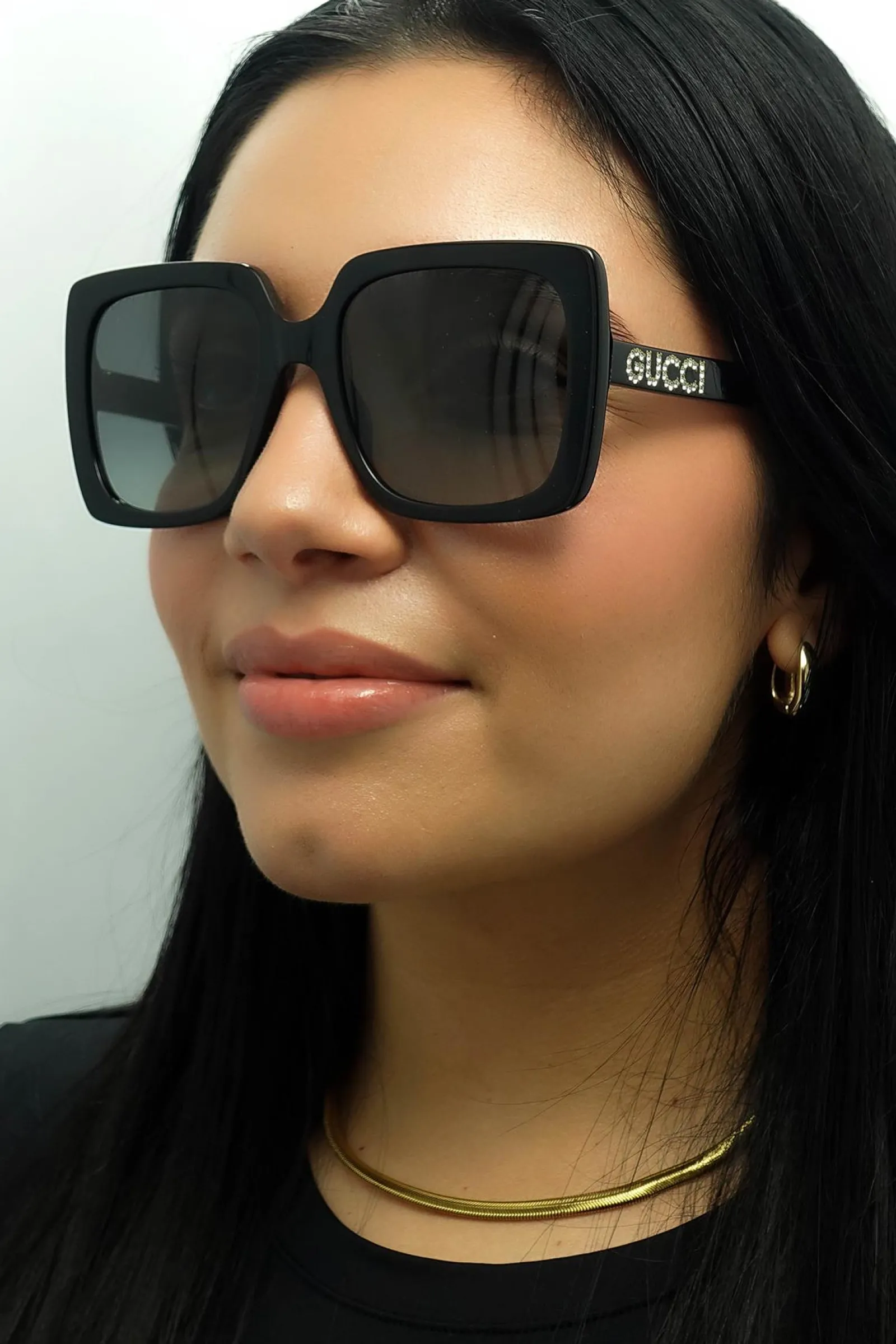 Gucci Square|Gucci^Sunglasses GG0418S 001 Black Grey Gradient