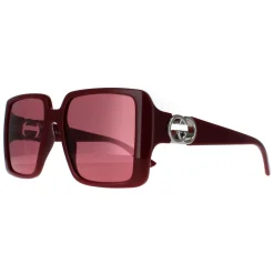 Gucci Gucci|Square^Sunglasses GG1692S 005 Black with Gold Dusky Pink w Logo Mirror