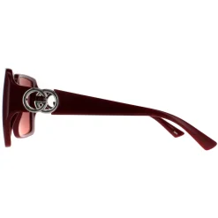 Gucci Gucci|Square^Sunglasses GG1692S 005 Black with Gold Dusky Pink w Logo Mirror