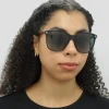 Gucci Square|Gucci^Sunglasses GG0024S 003 Black Brown Grey Gradient