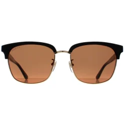 Gucci Gucci|Square^Sunglasses GG0382S 002 Black and Gold Brown