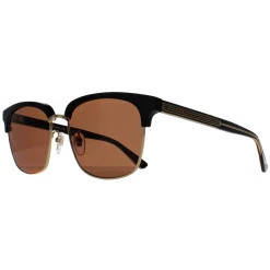 Gucci Gucci|Square^Sunglasses GG0382S 002 Black and Gold Brown
