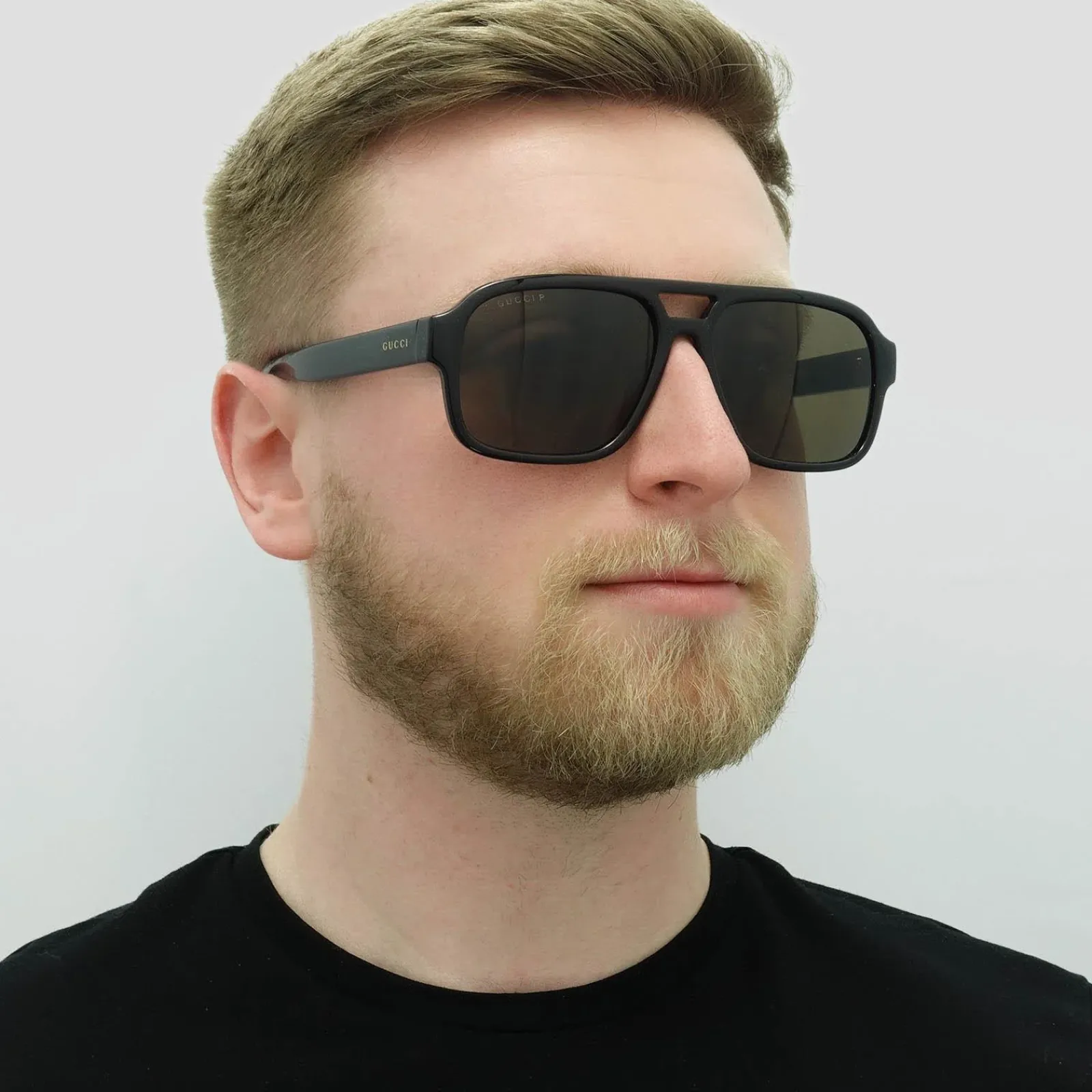 Gucci Gucci|Aviator^Sunglasses GG1342S 002 Black Brown Polarised