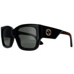 Gucci Square|Gucci^Sunglasses GG1663S 001 Black with Havana Grey