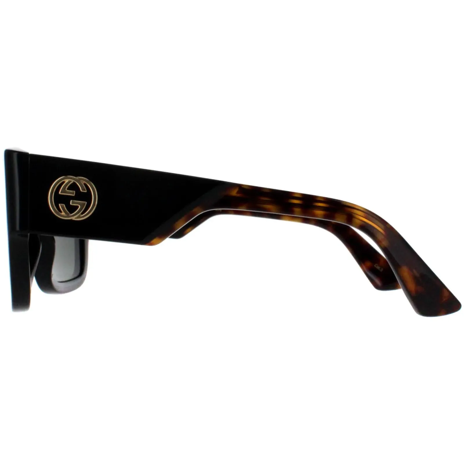 Gucci Square|Gucci^Sunglasses GG1663S 001 Black with Havana Grey