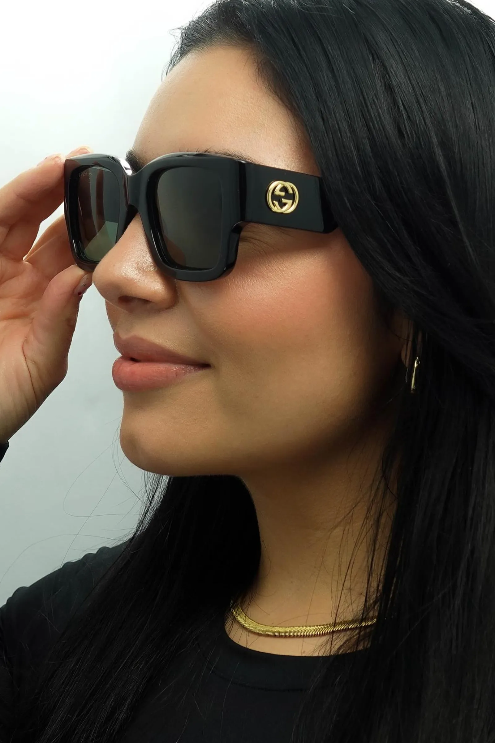 Gucci Square|Gucci^Sunglasses GG1663S 001 Black with Havana Grey