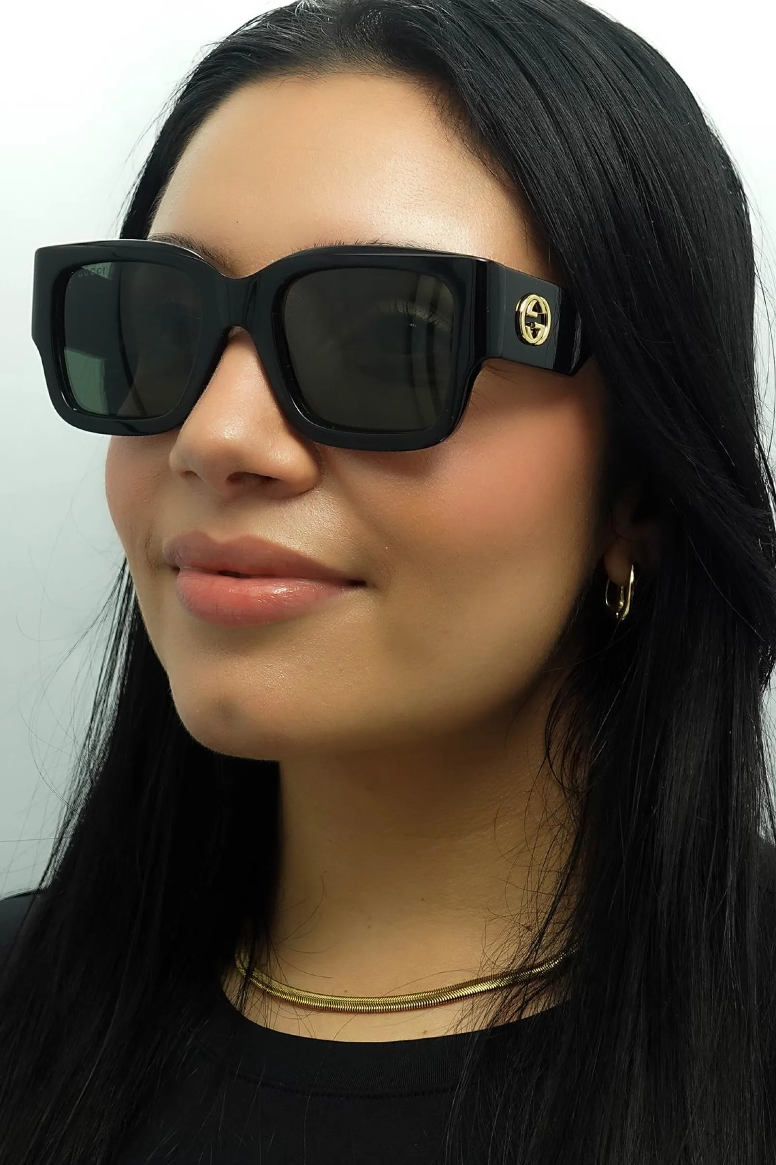 Gucci Square|Gucci^Sunglasses GG1663S 001 Black with Havana Grey