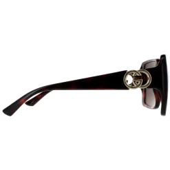 Gucci Gucci|Square^Sunglasses GG1692S 002 Dark Havana with Gold Dark Brown