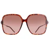 Gucci Square|Gucci^Sunglasses GG1267S 002 Dark Havana Brown Gradient