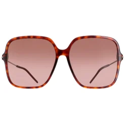Gucci Square|Gucci^Sunglasses GG1267S 002 Dark Havana Brown Gradient