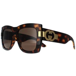 Gucci Square|Gucci^Sunglasses GG1688S 002 Dark Havana with Gold Brown