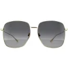 Gucci Rectangle^Sunglasses GG1031S 001 Gold Grey