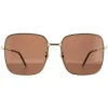 Gucci Square|Gucci^Sunglasses GG0443S 002 Gold Brown