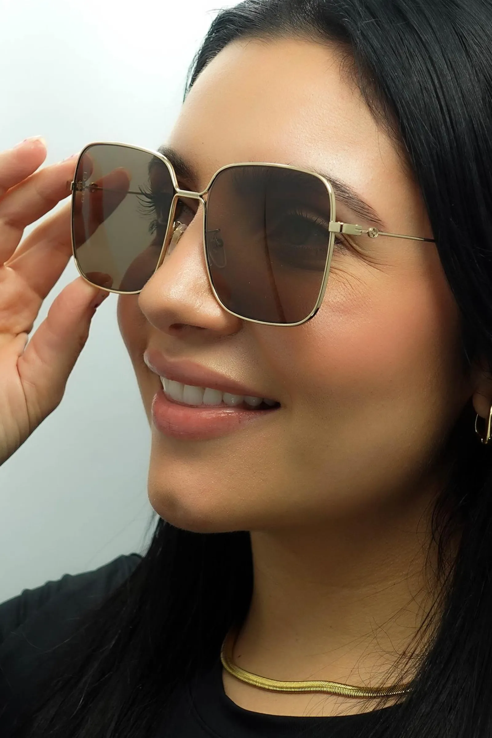 Gucci Square|Gucci^Sunglasses GG0443S 002 Gold Brown
