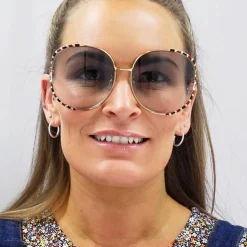 Gucci Gucci|Gucci^Sunglasses GG0595S 001 Gold and Black Double Grey Gradient