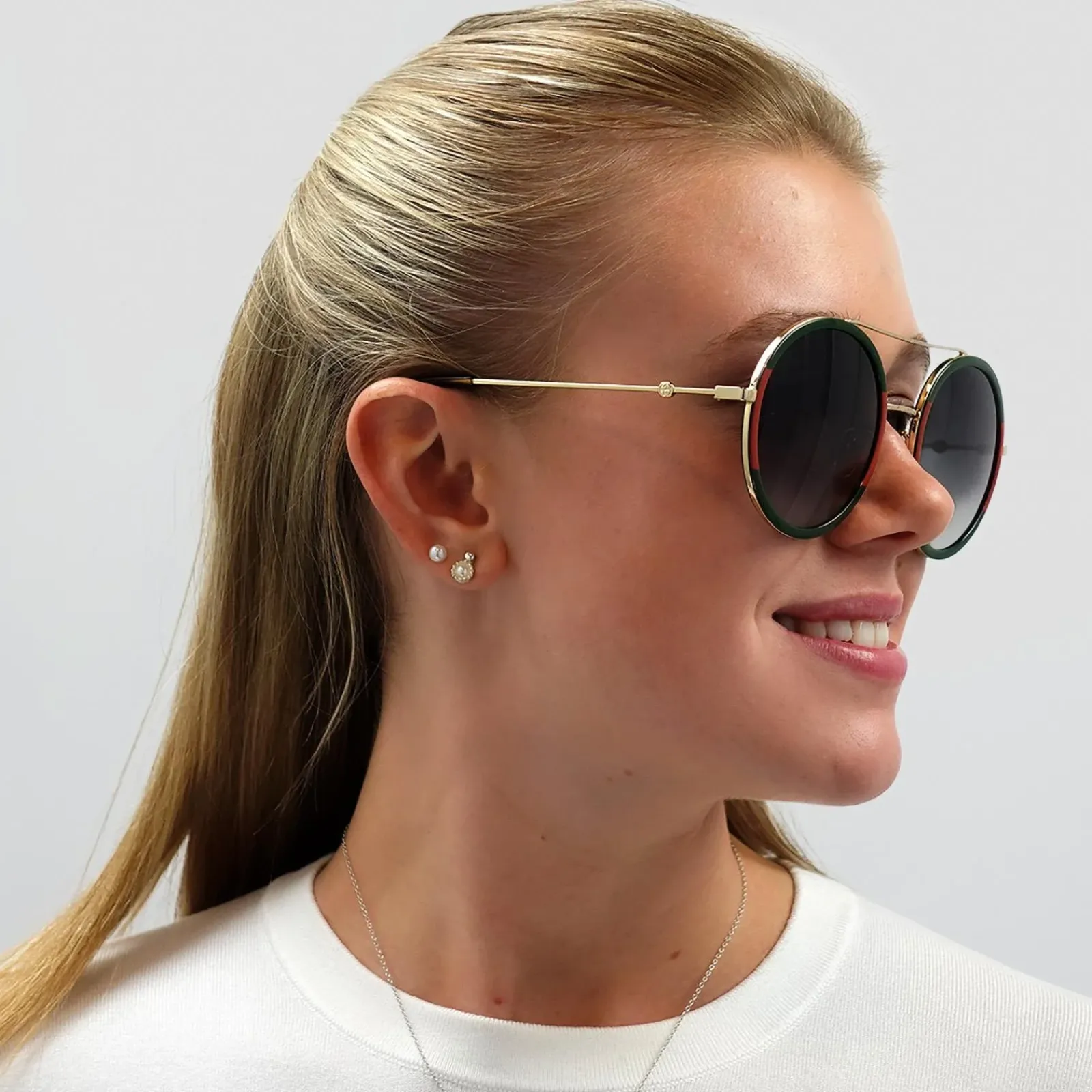 Gucci Gucci|Gucci^Sunglasses GG0061S 003 Gold Green and Red Green Gradient
