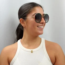 Gucci Gucci|Gucci^Sunglasses GG0061S 003 Gold Green and Red Green Gradient
