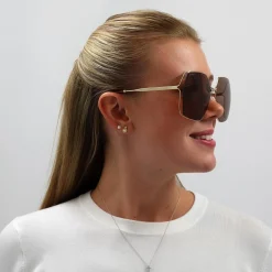 Gucci Gucci|Square^Sunglasses GG0817S 002 Gold Brown