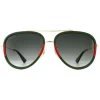 Gucci Gucci|Aviator^Sunglasses GG0062S 003 Gold Green Red Green Gradient