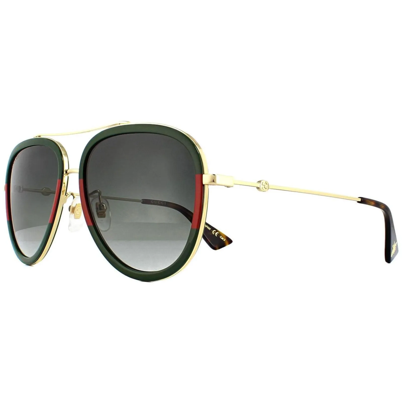 Gucci Gucci|Aviator^Sunglasses GG0062S 003 Gold Green Red Green Gradient