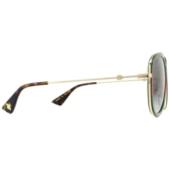 Gucci Gucci|Aviator^Sunglasses GG0062S 003 Gold Green Red Green Gradient