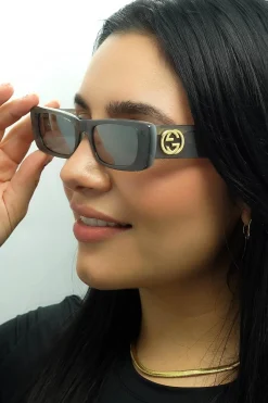 Gucci Gucci|Rectangle^Sunglasses GG0516S 002 Grey Silver