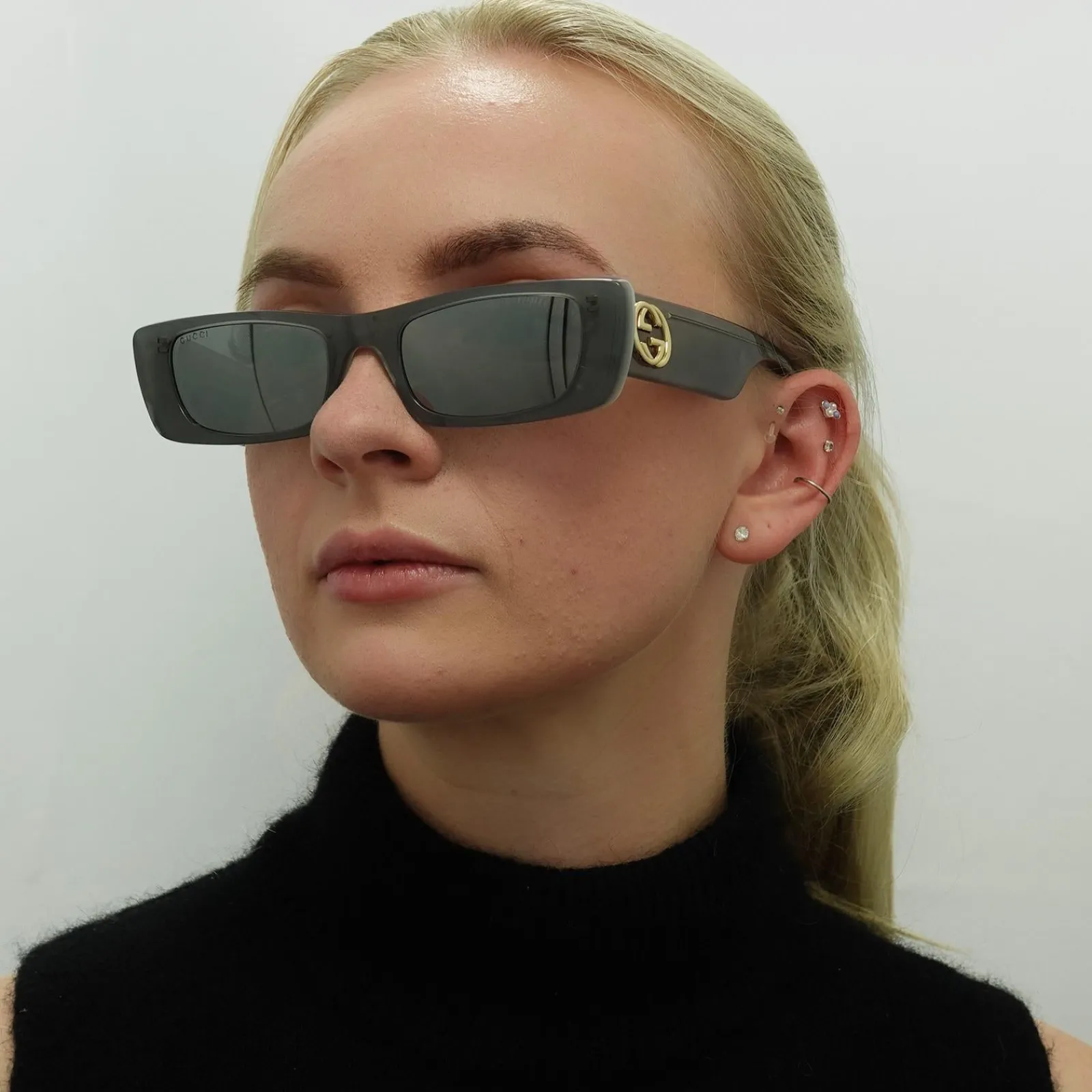 Gucci Gucci|Rectangle^Sunglasses GG0516S 002 Grey Silver