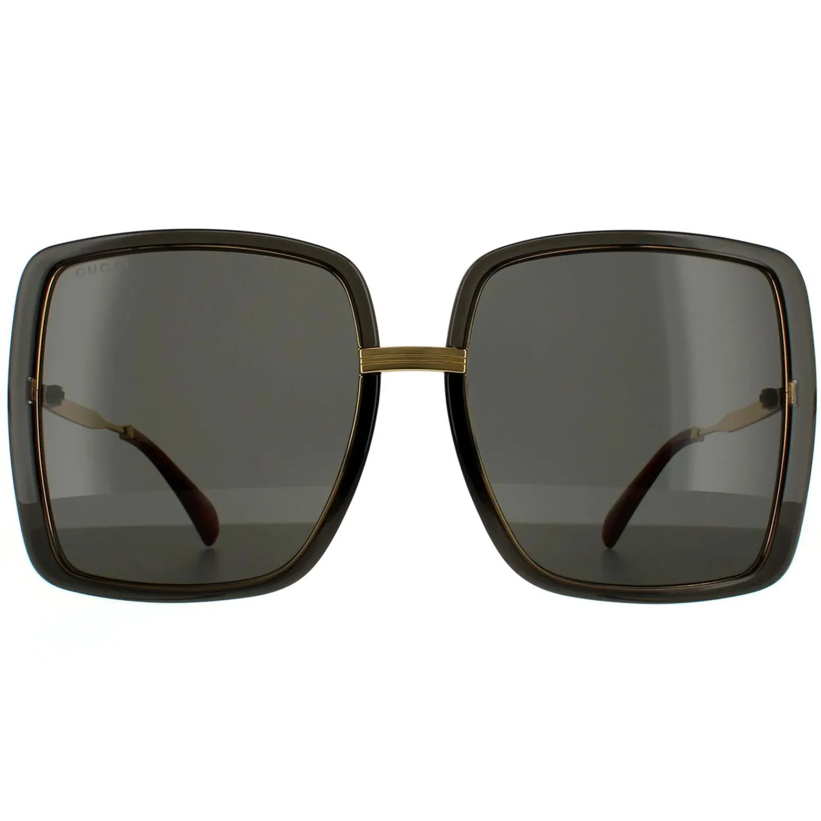 Gucci Gucci|Square^Sunglasses GG0903S 001 Grey Crystal and Gold Grey