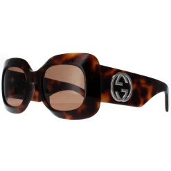 Gucci Gucci|Square^Sunglasses GG1695S 002 Havana with Silver Brown