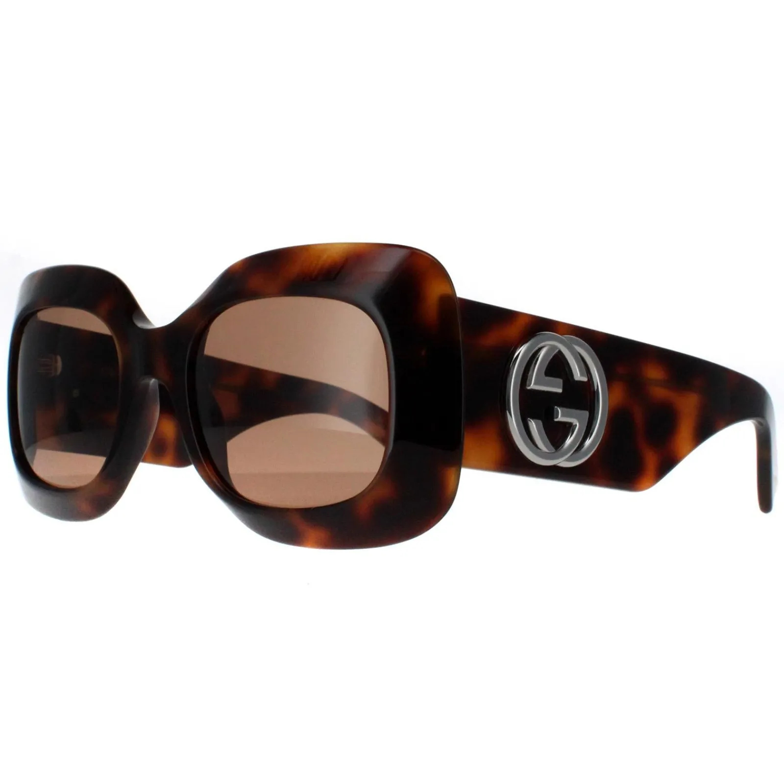 Gucci Gucci|Square^Sunglasses GG1695S 002 Havana with Silver Brown