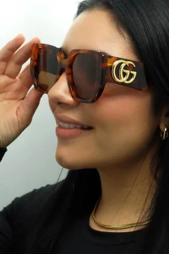 Gucci Gucci|Square^Sunglasses GG0956S 007 Havana Brown