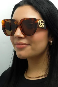 Gucci Gucci|Square^Sunglasses GG0956S 007 Havana Brown