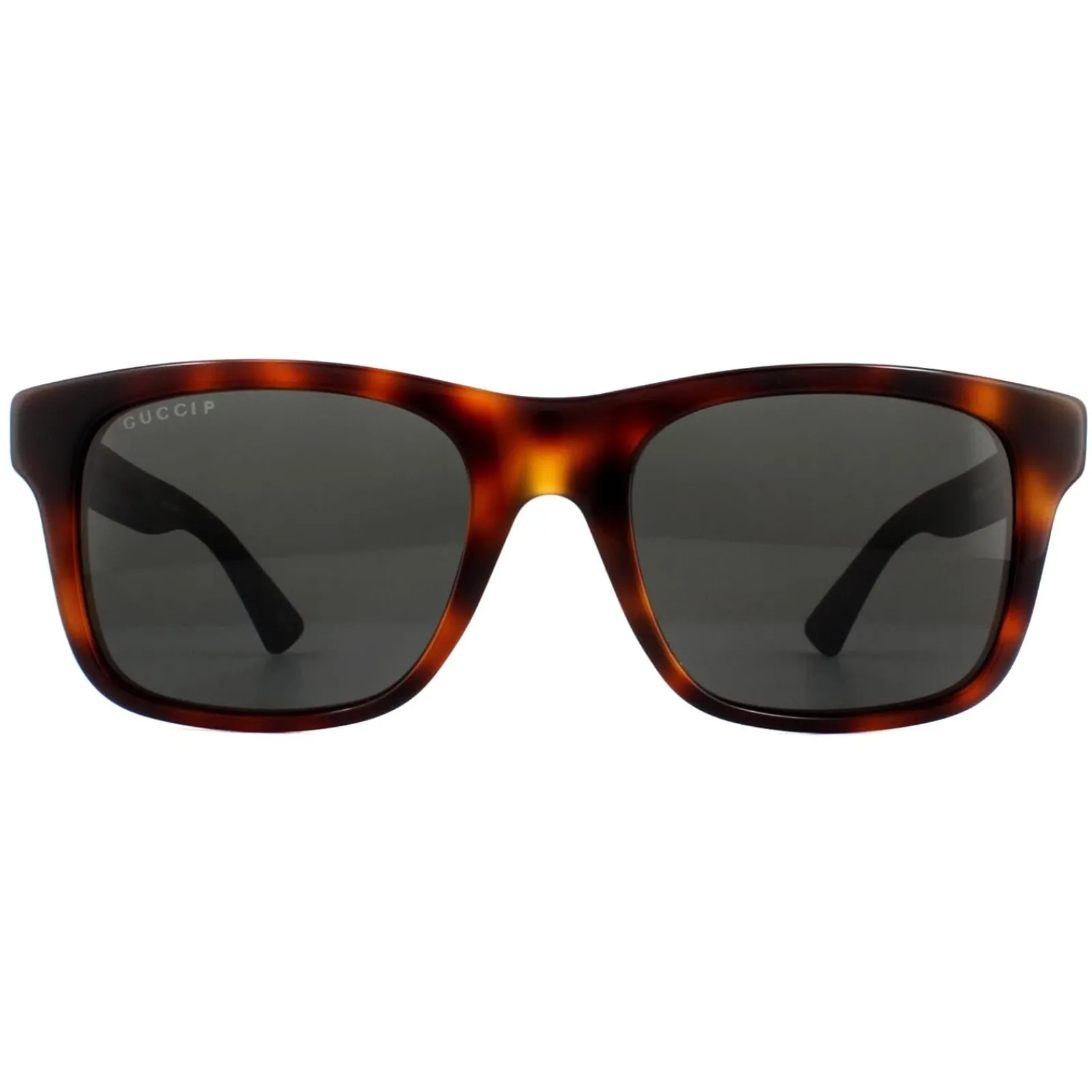 Gucci Polarised^Sunglasses GG0008S 006 Havana Black Rubber Grey Polarized