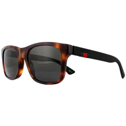 Gucci Polarised^Sunglasses GG0008S 006 Havana Black Rubber Grey Polarized