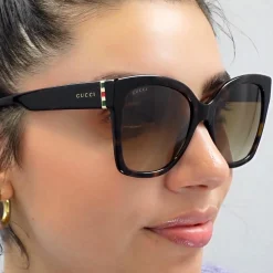Gucci Gucci|Cat-Eye^Sunglasses GG0459S 002 Havana Brown Gradient