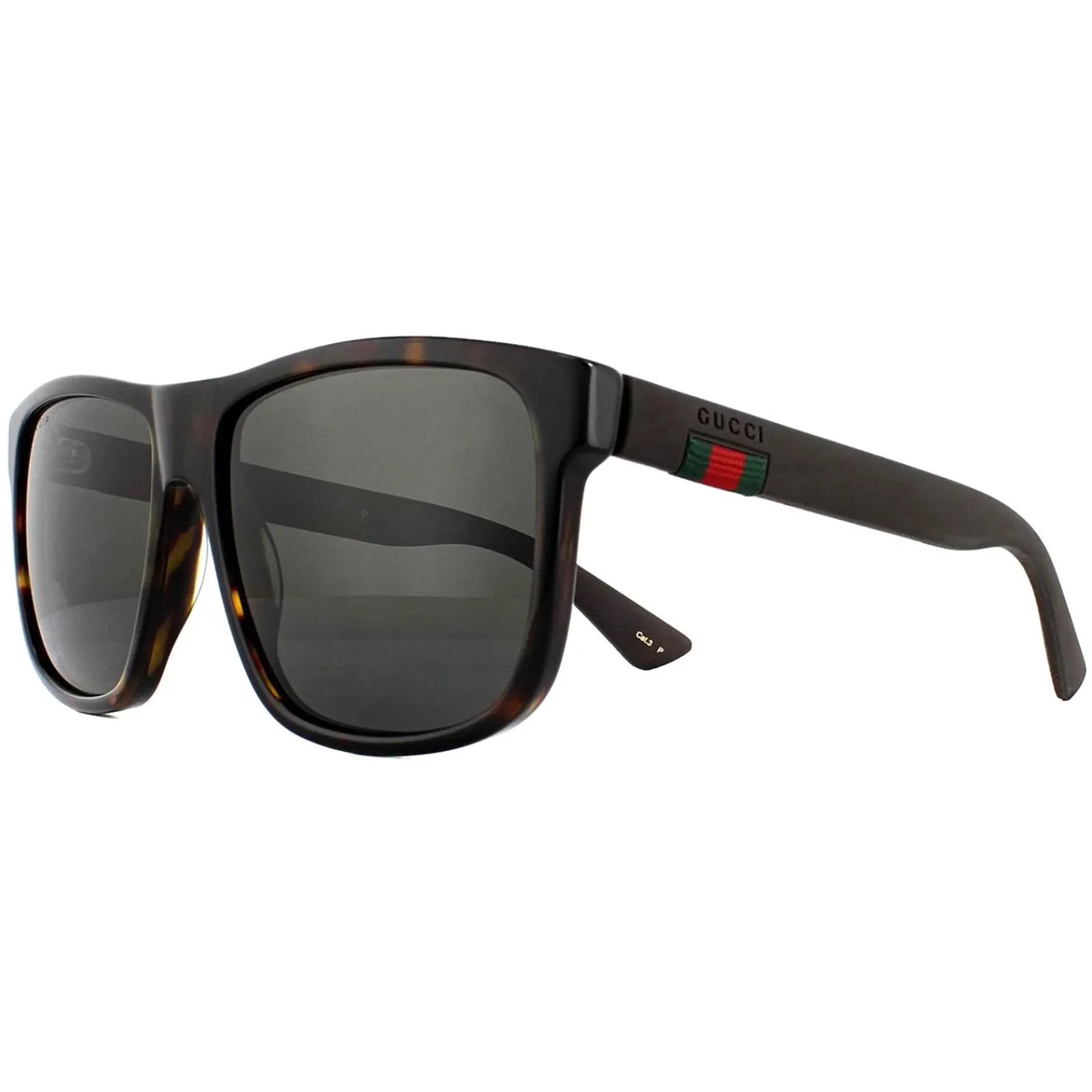 Gucci Polarised|Gucci^Sunglasses GG0010S 003 Havana and Grey Grey Polarized