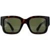 Gucci Gucci|Square^Sunglasses GG1663S 002 Havana with Green and Red Green