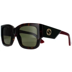Gucci Gucci|Square^Sunglasses GG1663S 002 Havana with Green and Red Green