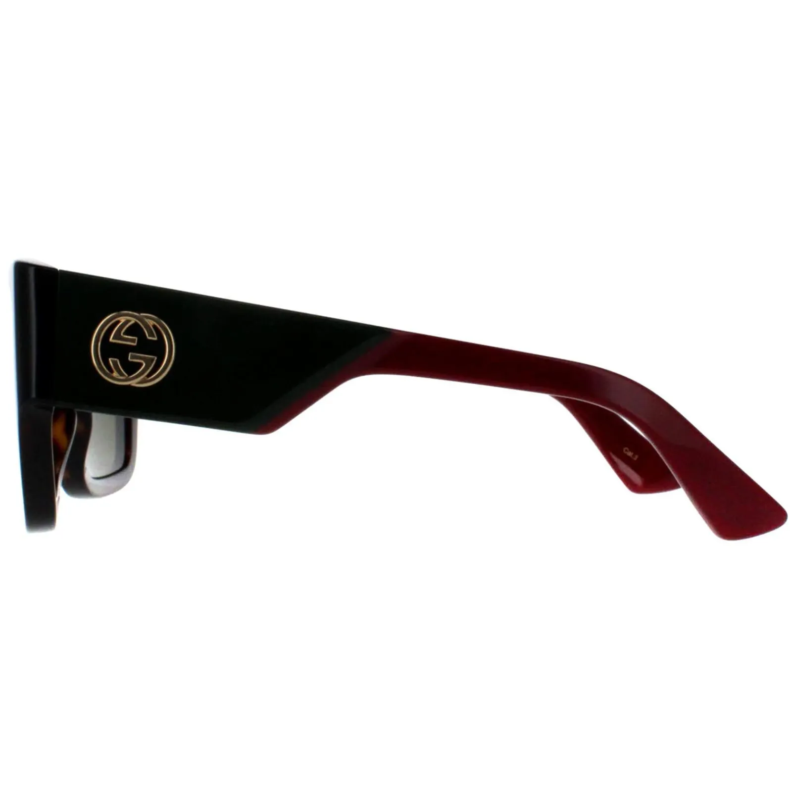 Gucci Gucci|Square^Sunglasses GG1663S 002 Havana with Green and Red Green