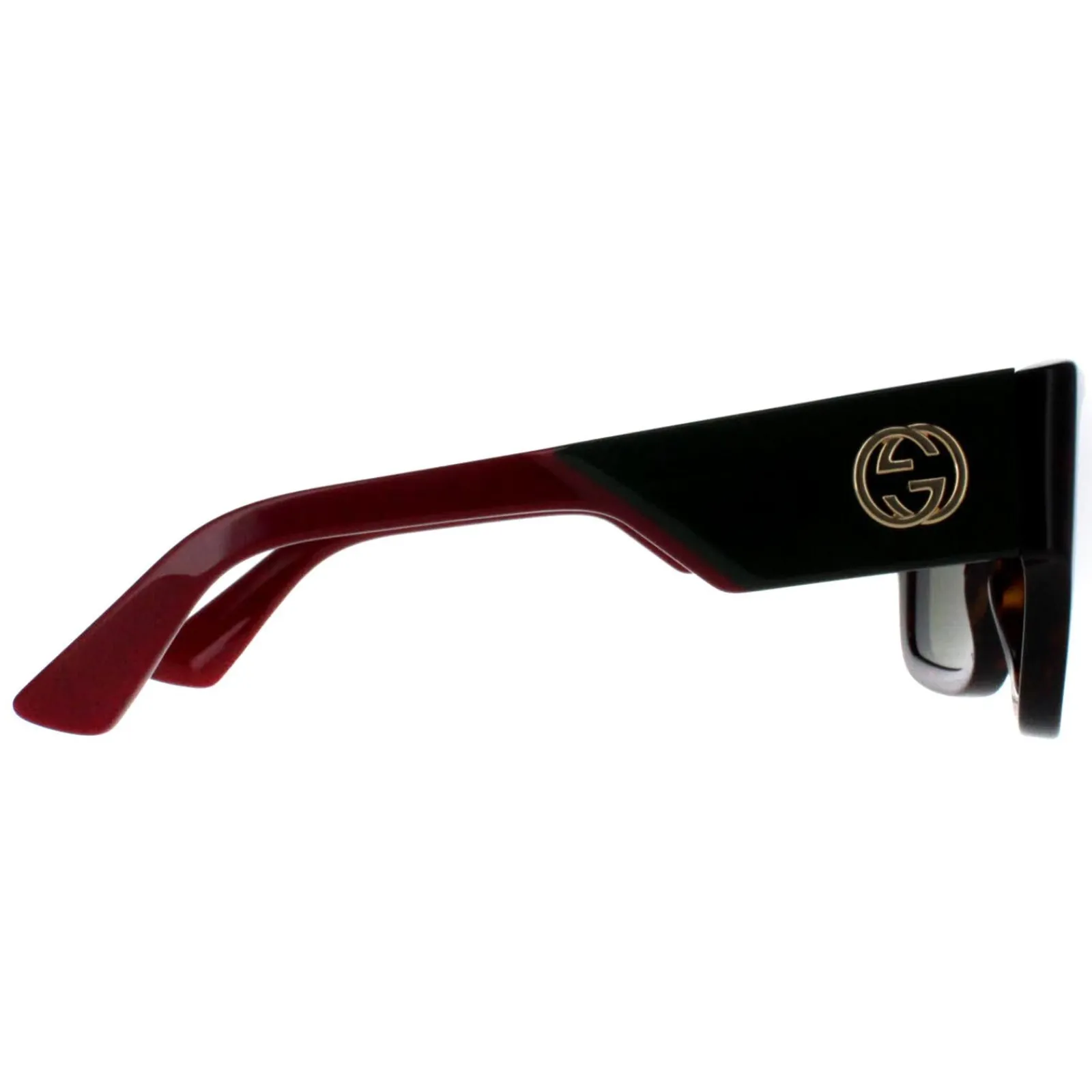 Gucci Gucci|Square^Sunglasses GG1663S 002 Havana with Green and Red Green