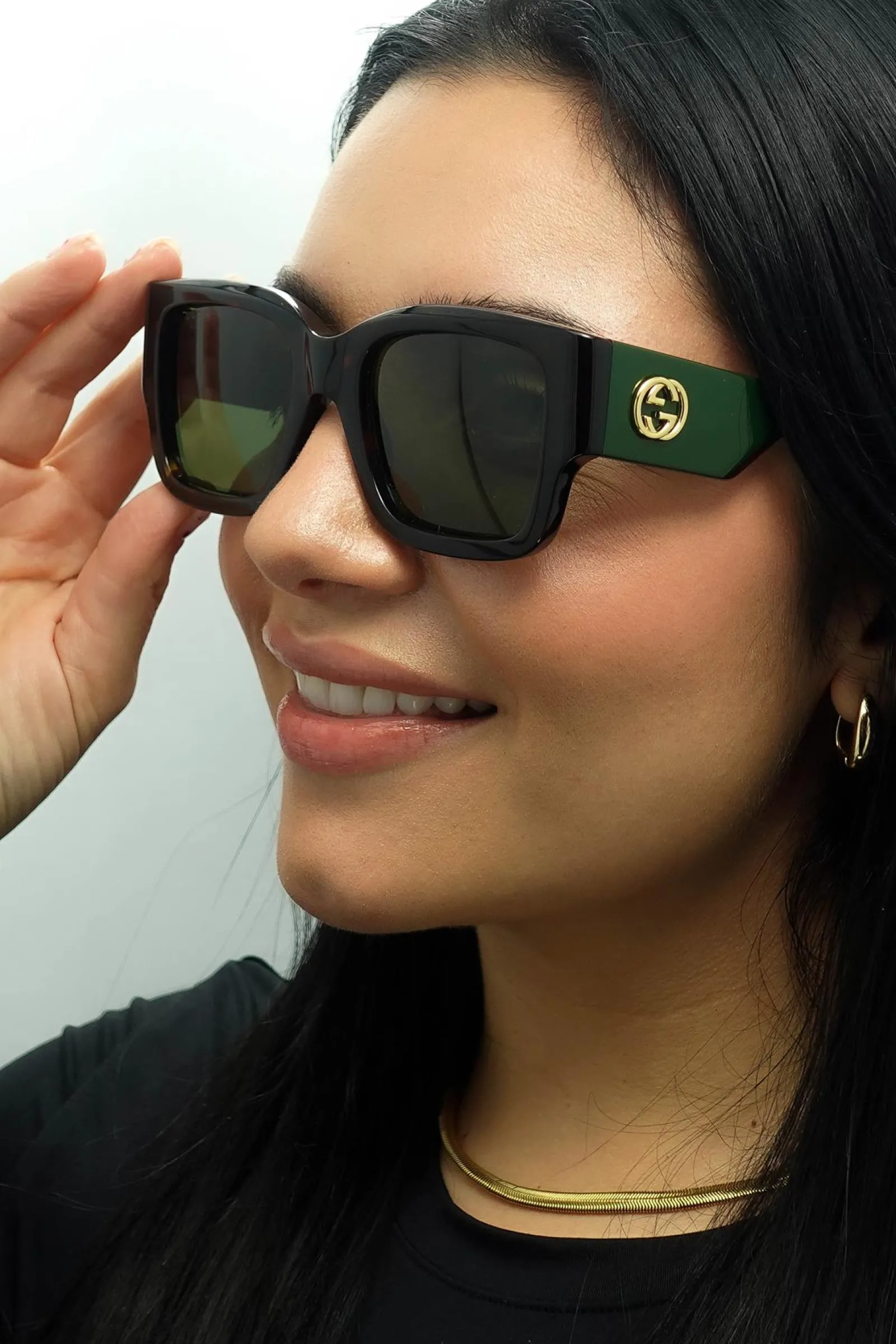 Gucci Gucci|Square^Sunglasses GG1663S 002 Havana with Green and Red Green