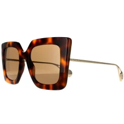 Gucci Gucci|Square^Sunglasses GG0435S 003 Havana and Gold Brown