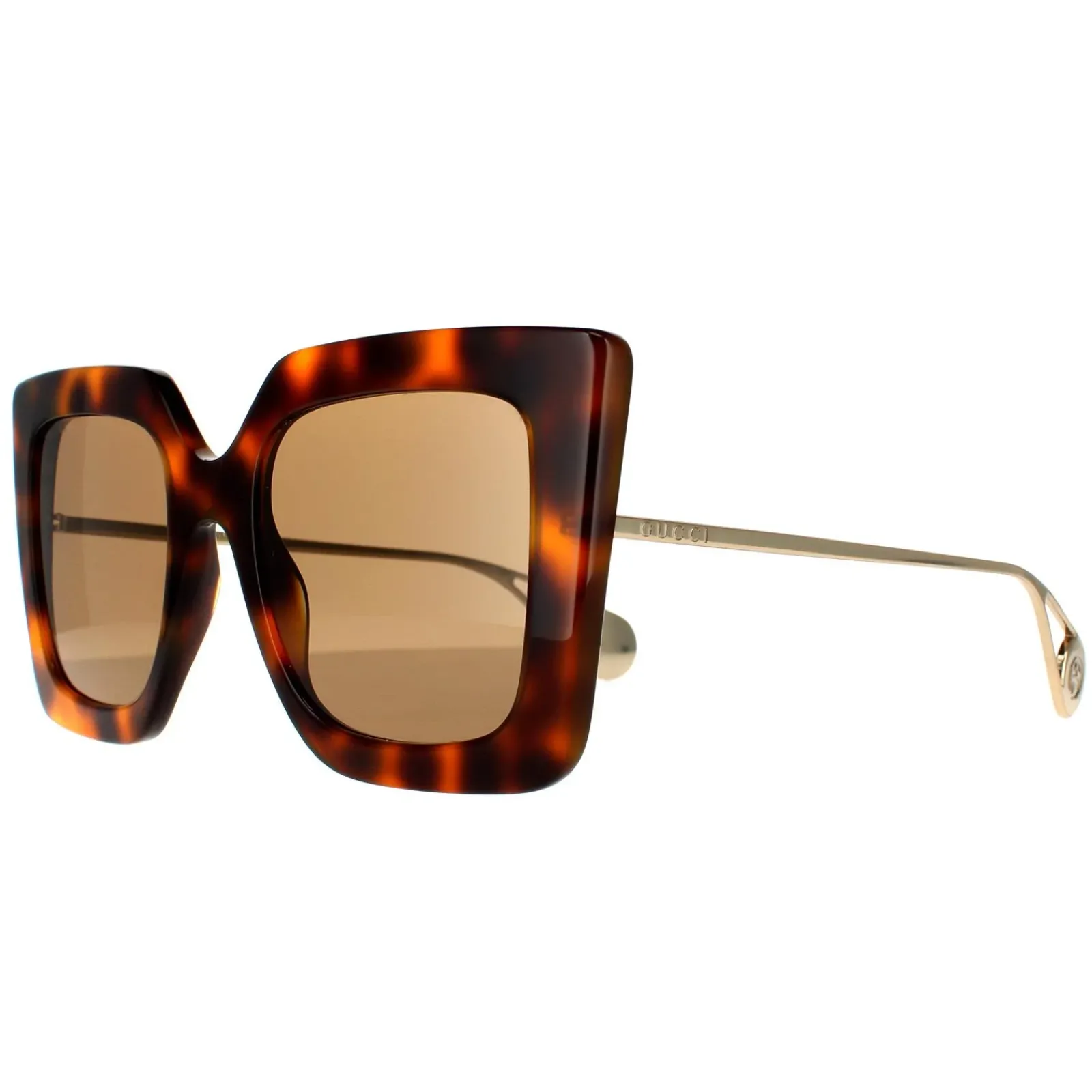 Gucci Gucci|Square^Sunglasses GG0435S 003 Havana and Gold Brown
