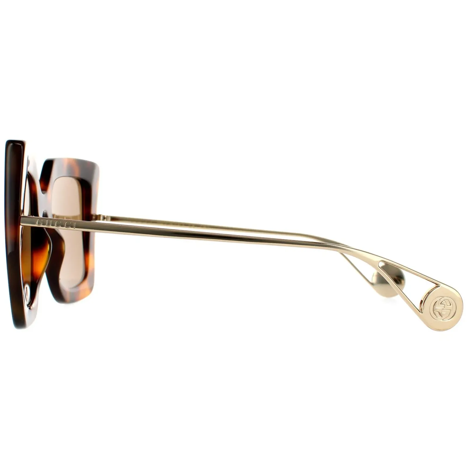 Gucci Gucci|Square^Sunglasses GG0435S 003 Havana and Gold Brown