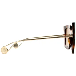 Gucci Gucci|Square^Sunglasses GG0435S 003 Havana and Gold Brown
