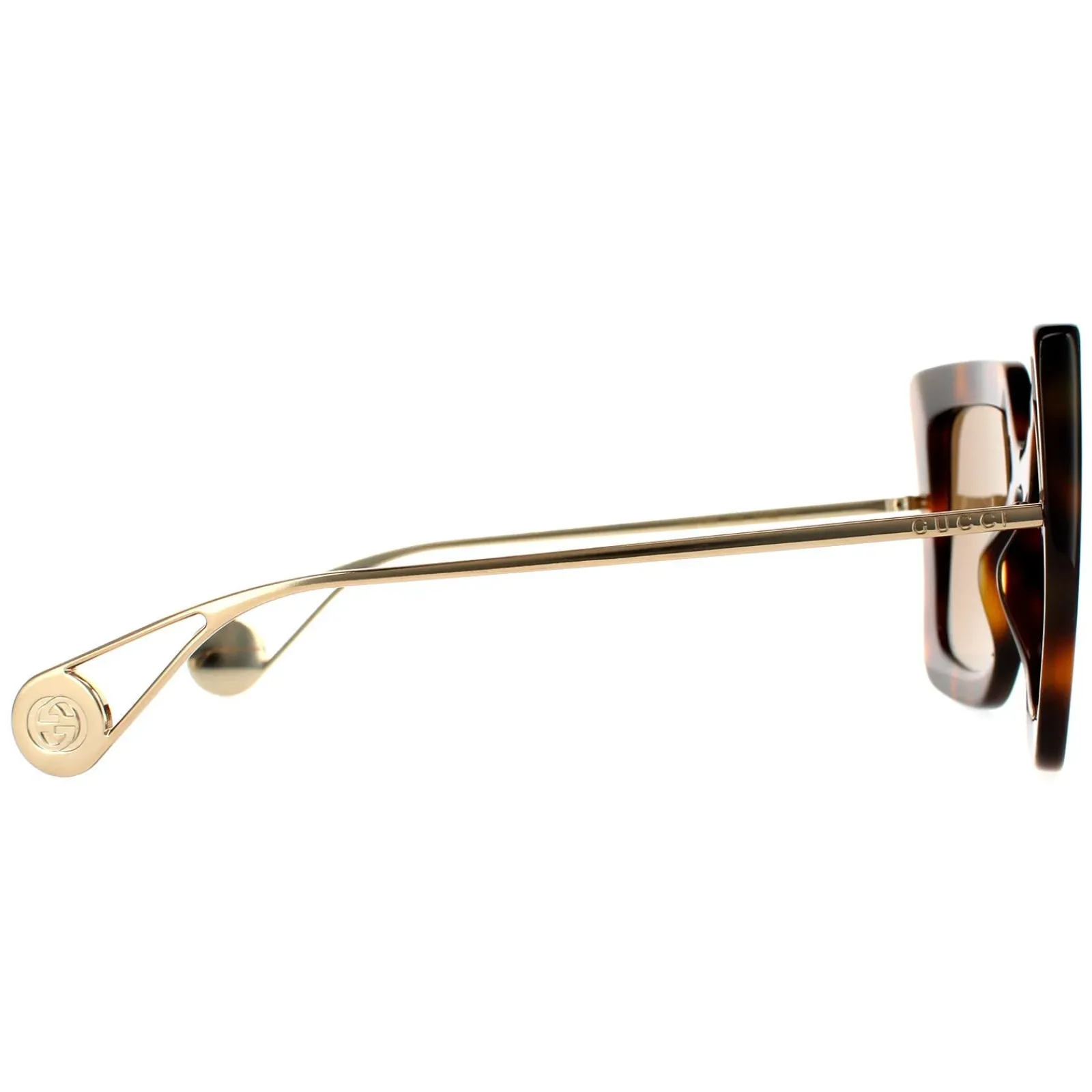 Gucci Gucci|Square^Sunglasses GG0435S 003 Havana and Gold Brown