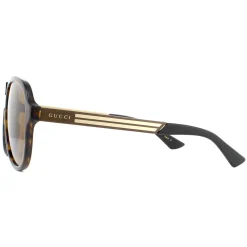 Gucci Polarised^Sunglasses GG0688S 002 Havana and Gold Brown Polarized