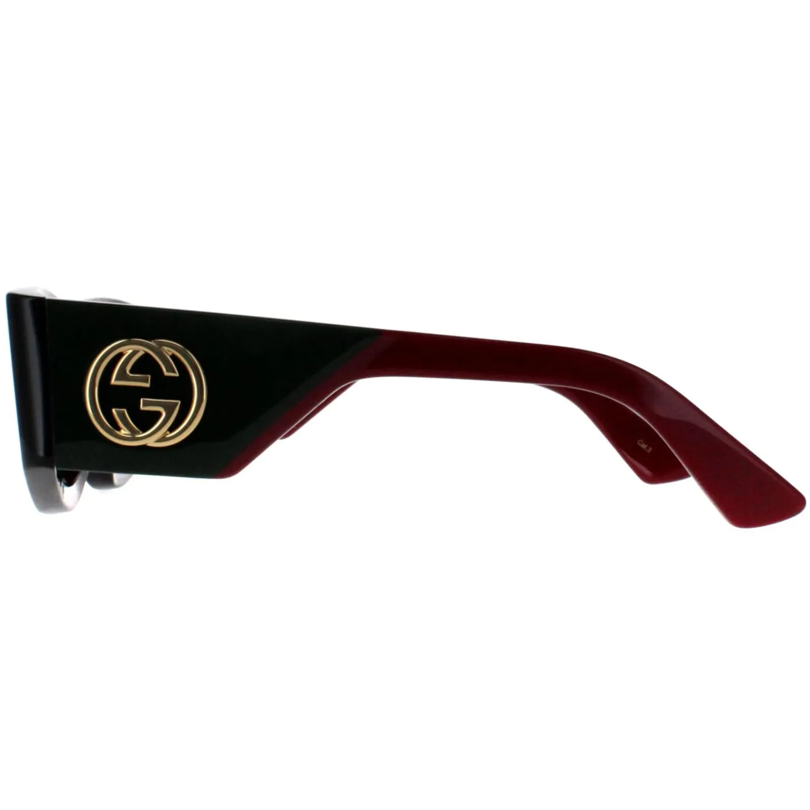 Gucci Gucci|Rectangle^Sunglasses GG1664S 002 Havana with Green and Red Green