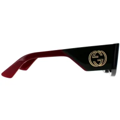Gucci Gucci|Rectangle^Sunglasses GG1664S 002 Havana with Green and Red Green