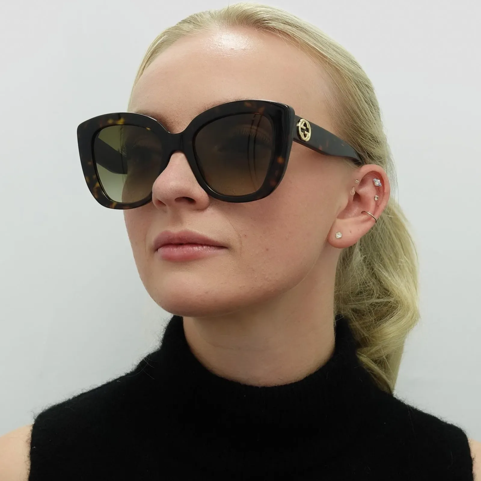 Gucci Gucci|Cat-Eye^Sunglasses GG0327S 002 Havana Brown Gradient